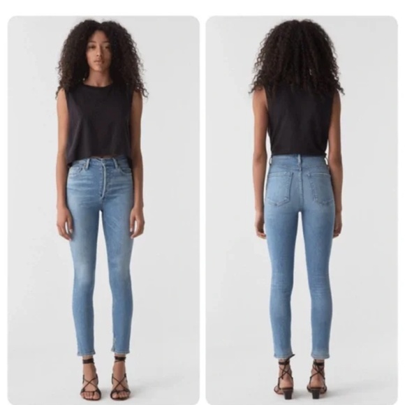 Agolde Denim - AGOLDE Jeans 25 Nico High Rise Slim Fit Pants Womens Cliffside
